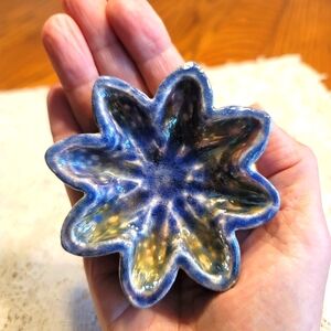 Raku Pottery Trinket Ring Dish